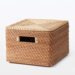 Rangements En Rotin^Muji Panier carré en rotin L35X P36X H24cm