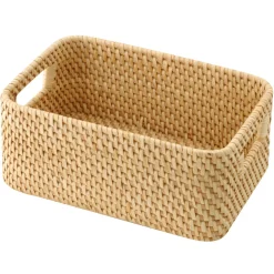 Rangements En Rotin^Muji Panier en rotin à poignées L15X P22X H9cm