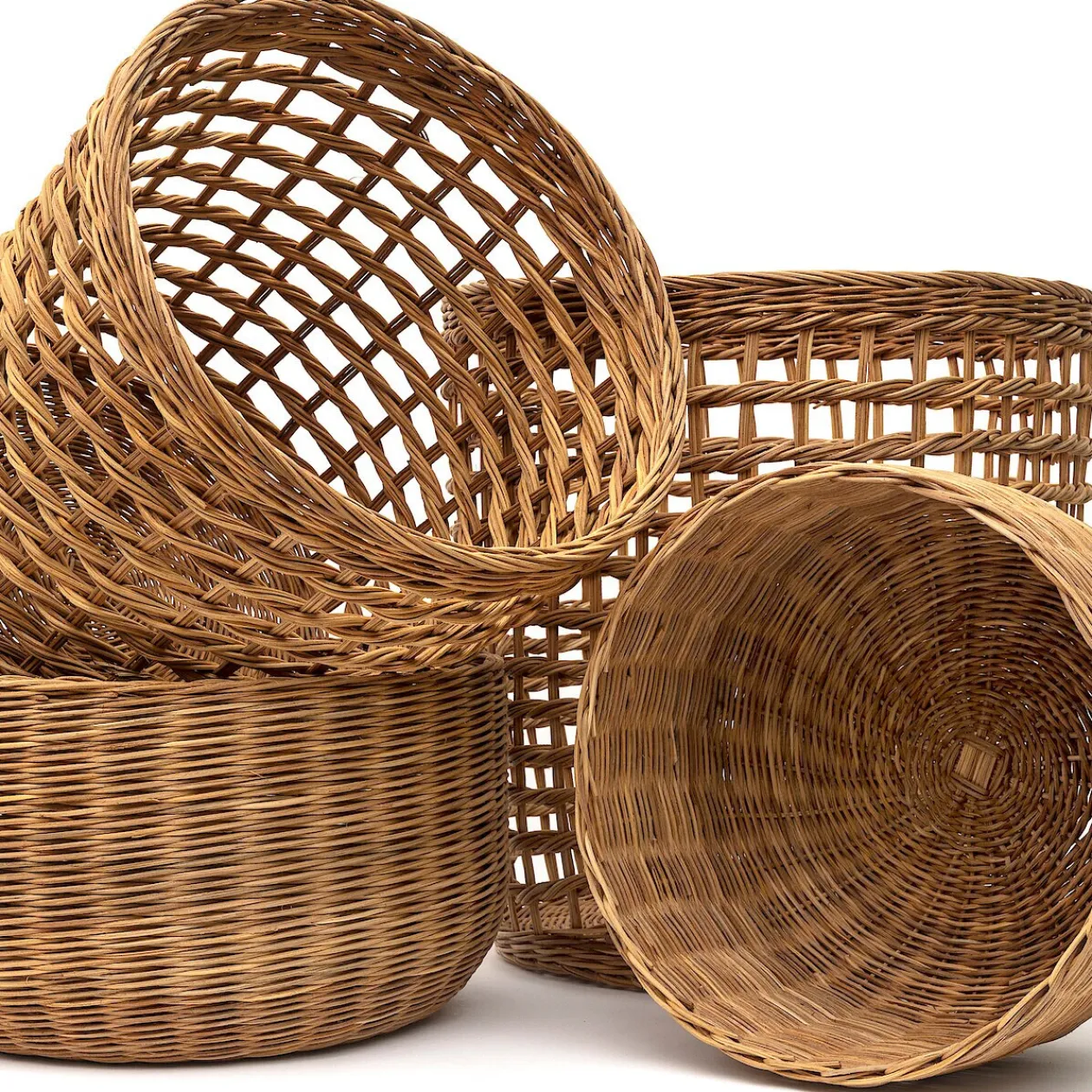 Rangements En Rotin^Muji Panier rond en rotin à tissage ouvert L