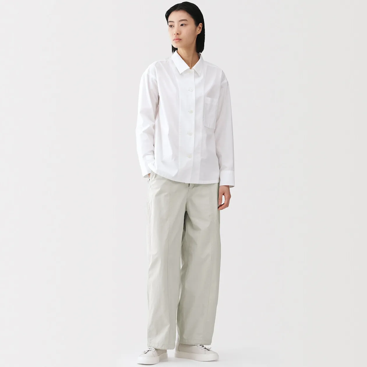 Pantalons, Jupes Et Shorts^Muji Pantalon à cordon de serrage en toile de coton léger pour femme