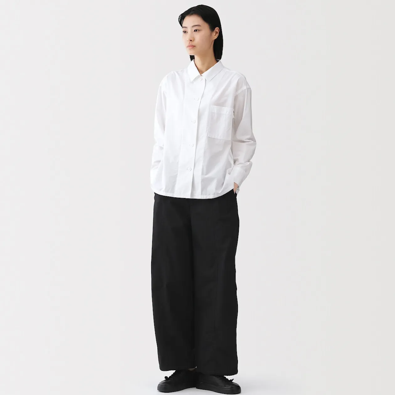 Pantalons, Jupes Et Shorts^Muji Pantalon à cordon de serrage en toile de coton léger pour femme