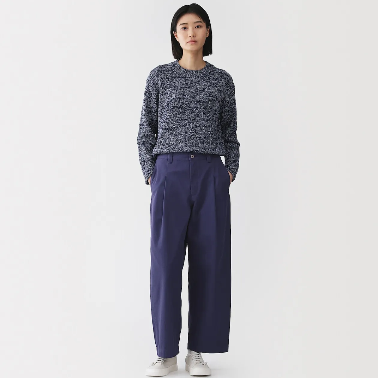 Pantalons, Jupes Et Shorts^Muji Pantalon à coupe cocon et à plis en toile de coton pour femme