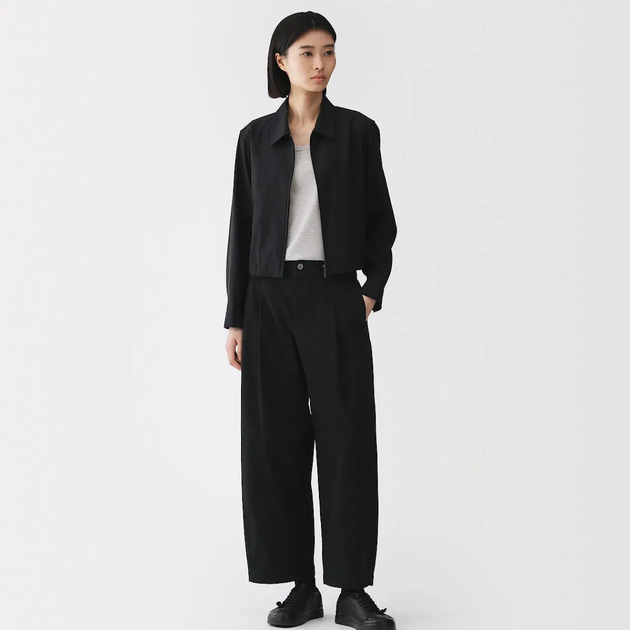 Pantalons, Jupes Et Shorts^Muji Pantalon à coupe cocon et à plis en toile de coton pour femme