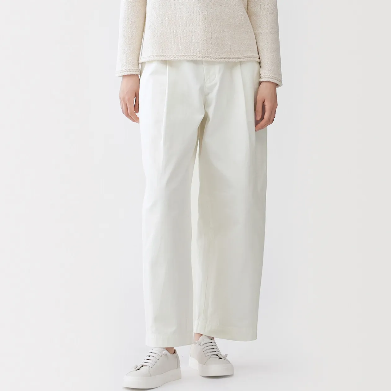 Pantalons, Jupes Et Shorts^Muji Pantalon à coupe cocon et à plis en toile de coton pour femme