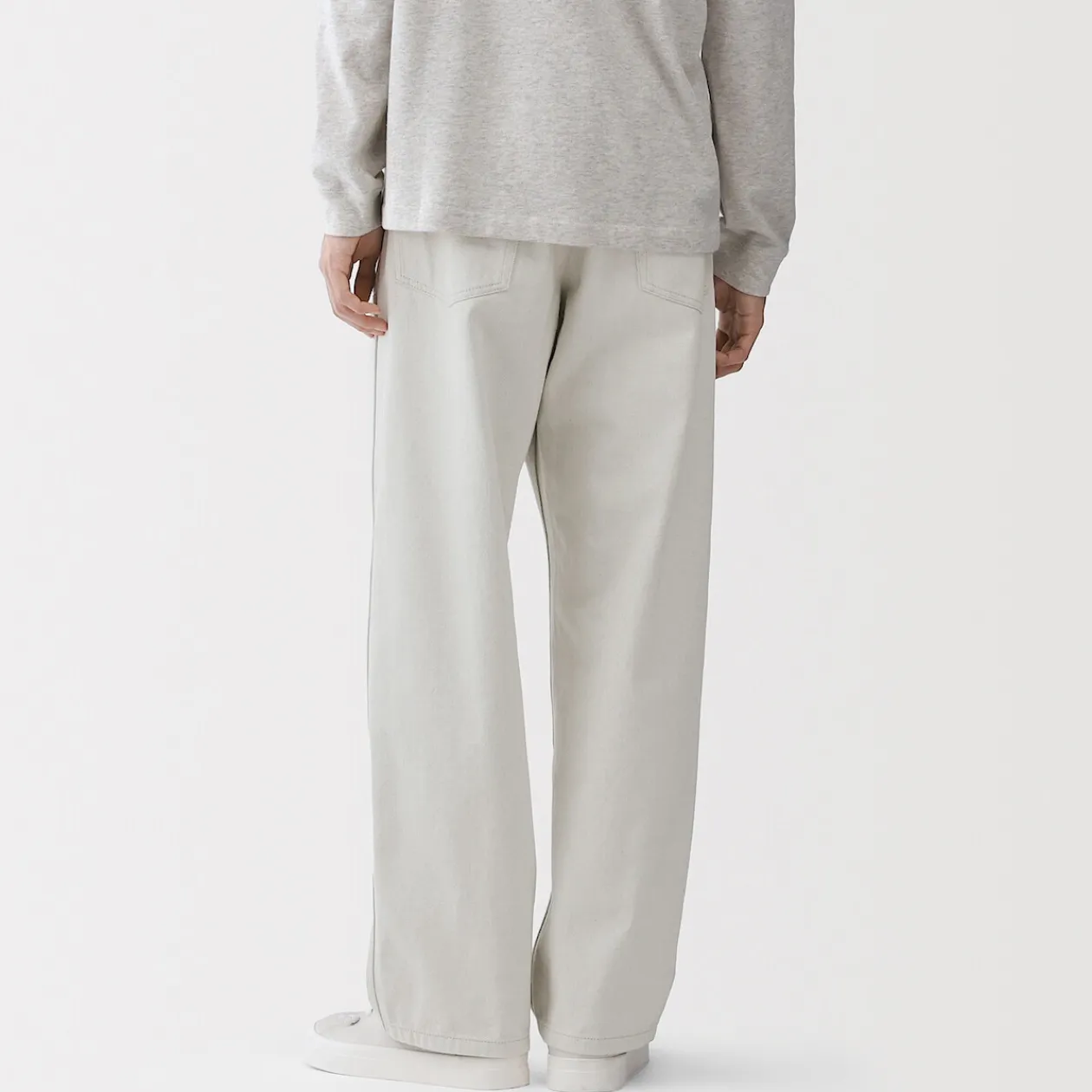 Pantalons Et Shorts^Muji Pantalon aux genoux renforcés en coton recyclé pour homme Blanc Cassé