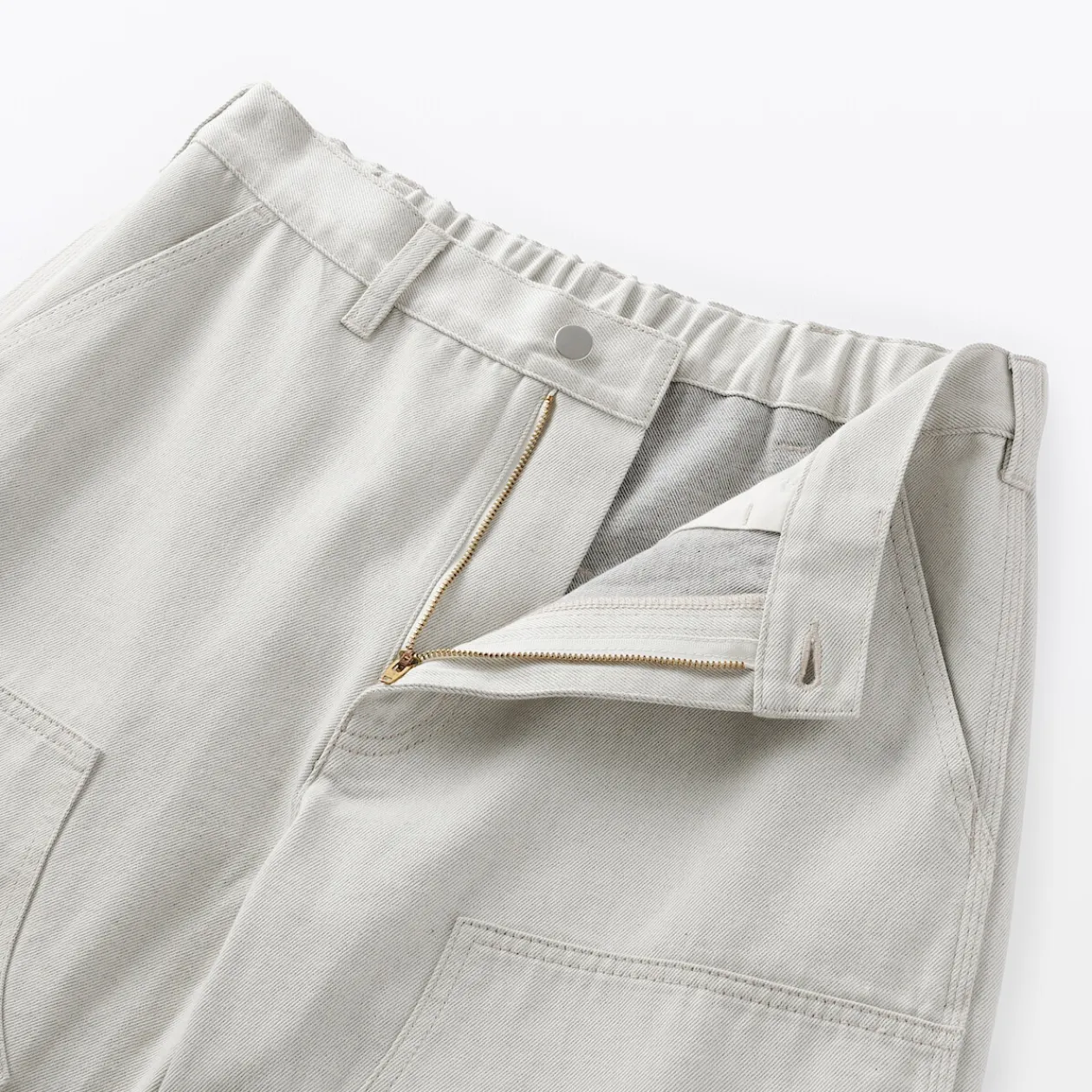 Pantalons Et Shorts^Muji Pantalon aux genoux renforcés en coton recyclé pour homme Blanc Cassé