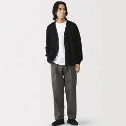 Pantalons Et Shorts^Muji Pantalon Chino à pinces en coton stretch coupe wide homme