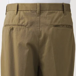 Pantalons Et Shorts^Muji Pantalon Chino à pinces en coton stretch coupe wide homme