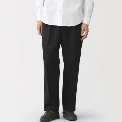 Pantalons Et Shorts^Muji Pantalon Chino à pinces en coton stretch coupe wide homme
