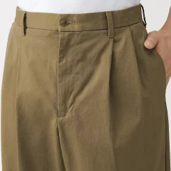 Pantalons Et Shorts^Muji Pantalon Chino à pinces en coton stretch coupe wide homme