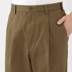 Pantalons Et Shorts^Muji Pantalon Chino à pinces en coton stretch coupe wide homme