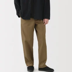 Pantalons Et Shorts^Muji Pantalon Chino à pinces en coton stretch coupe wide homme