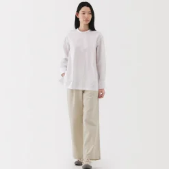Pantalons, Jupes Et Shorts^Muji Pantalon chino long à pinces en coton coupe large pour femme