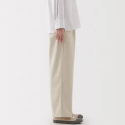 Pantalons, Jupes Et Shorts^Muji Pantalon chino long à pinces en coton coupe large pour femme