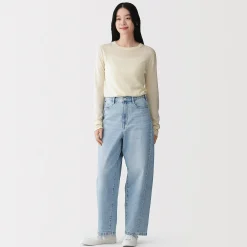 Pantalons, Jupes Et Shorts^Muji Pantalon coupe cocon en denim et kapok mélangé pour femme
