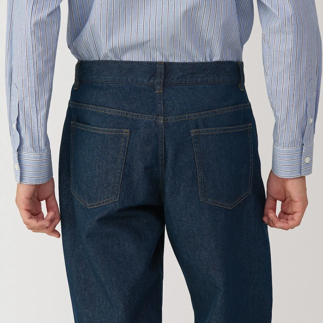 Pantalons Et Shorts^Muji Pantalon en denim en mélange de fibres Washi pour homme Bleu Marine Foncé