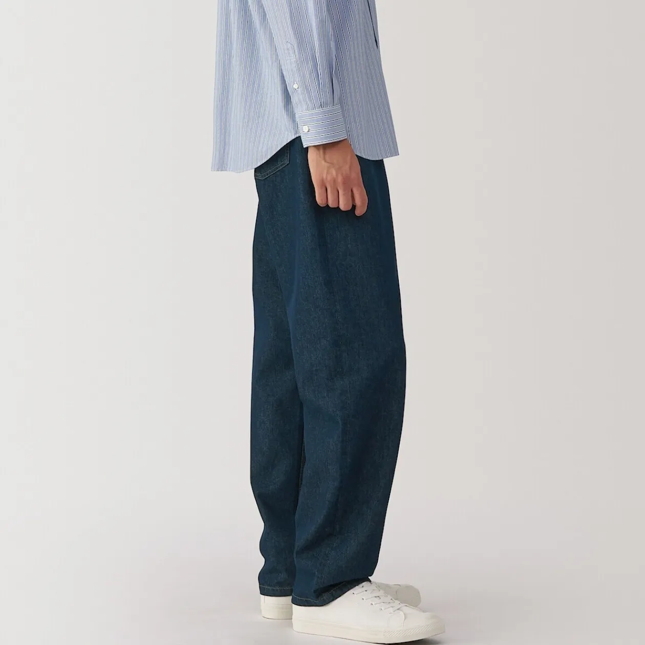 Pantalons Et Shorts^Muji Pantalon en denim en mélange de fibres Washi pour homme Bleu Marine Foncé
