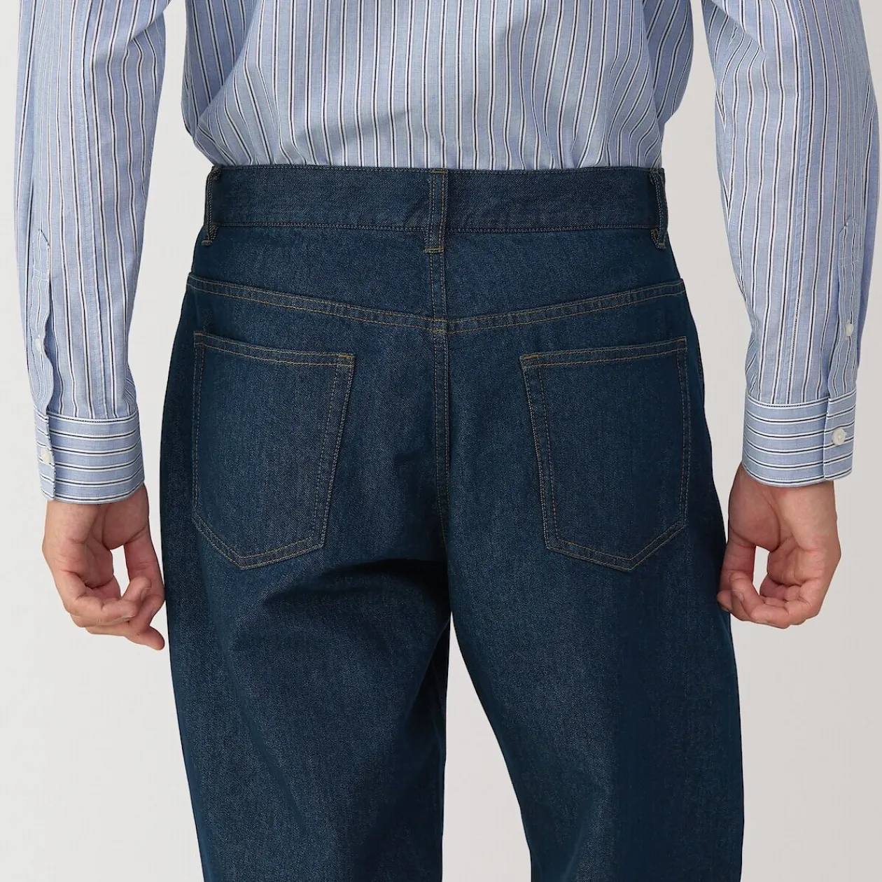 Pantalons Et Shorts^Muji Pantalon en denim en mélange de fibres Washi pour homme Bleu Marine Foncé