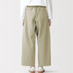 Pantalons, Jupes Et Shorts^Muji Pantalon fuselé à jambes larges en sergé de coton mélangé pour femme