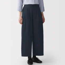 Pantalons, Jupes Et Shorts^Muji Pantalon fuselé à jambes larges en sergé de coton mélangé pour femme