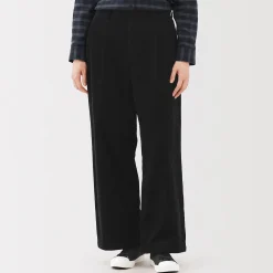 Pantalons, Jupes Et Shorts^Muji Pantalon large à plis en velours côtelé mélangé kapok pour femme