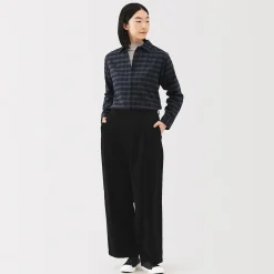 Pantalons, Jupes Et Shorts^Muji Pantalon large à plis en velours côtelé mélangé kapok pour femme