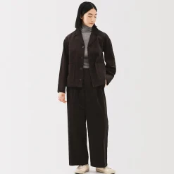 Pantalons, Jupes Et Shorts^Muji Pantalon large à plis en velours côtelé mélangé kapok pour femme