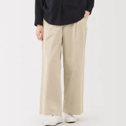 Pantalons, Jupes Et Shorts^Muji Pantalon large à plis en velours côtelé mélangé kapok pour femme
