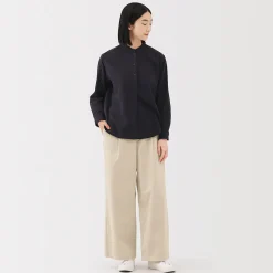 Pantalons, Jupes Et Shorts^Muji Pantalon large à plis en velours côtelé mélangé kapok pour femme