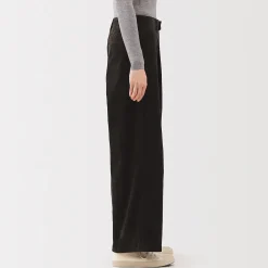 Pantalons, Jupes Et Shorts^Muji Pantalon large à plis en velours côtelé mélangé kapok pour femme