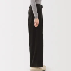 Pantalons, Jupes Et Shorts^Muji Pantalon large à plis en velours côtelé mélangé kapok pour femme
