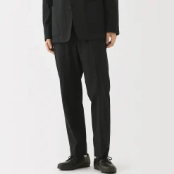 Pantalons Et Shorts^Muji Pantalon plissé ajusté en stretch brossé pour homme