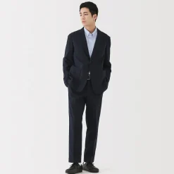 Pantalons Et Shorts^Muji Pantalon plissé ajusté en stretch brossé pour homme