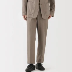 Pantalons Et Shorts^Muji Pantalon plissé ajusté en stretch brossé pour homme