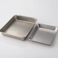 Ustensiles^Muji Plateau rectangulaire en acier inoxydable L