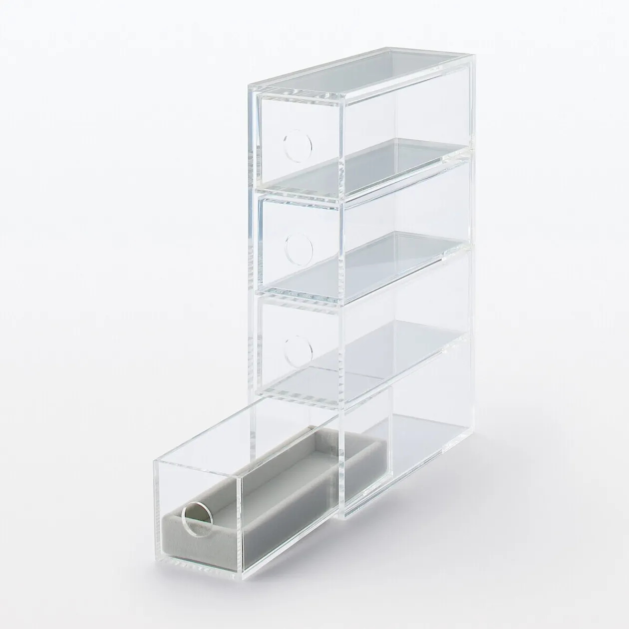 Rangements En Acrylique^Muji Plateau étroit en velours pour accessoires L5X P16.5X H2cm