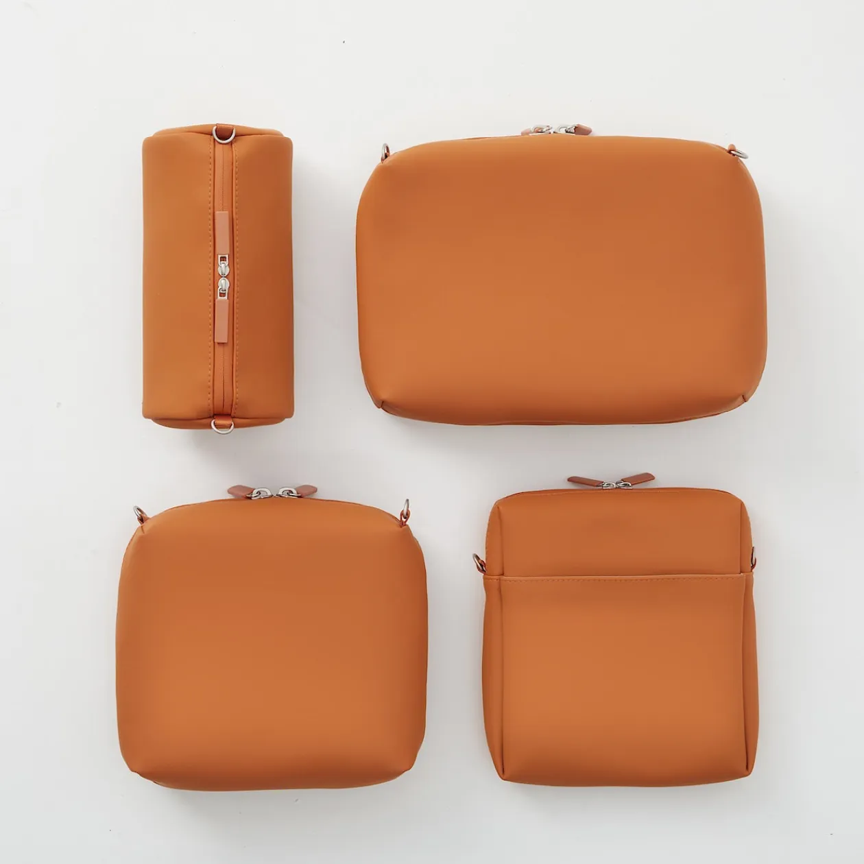 Sacs|Sacs^Muji Pochette en PU Combinations Case ‐ Cylindrique, Orange