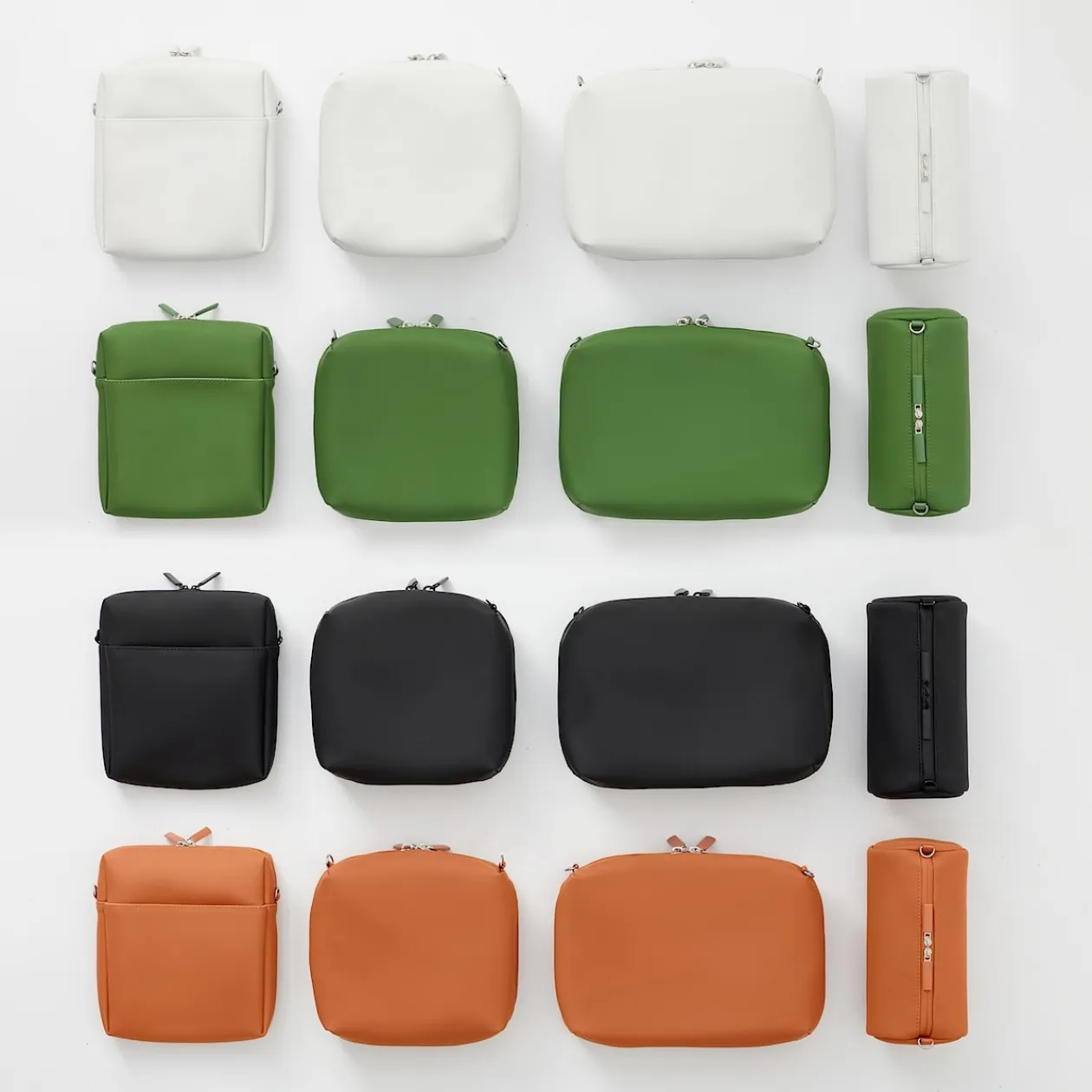 Sacs|Sacs^Muji Pochette en PU Combinations Case ‐ Cylindrique, Orange