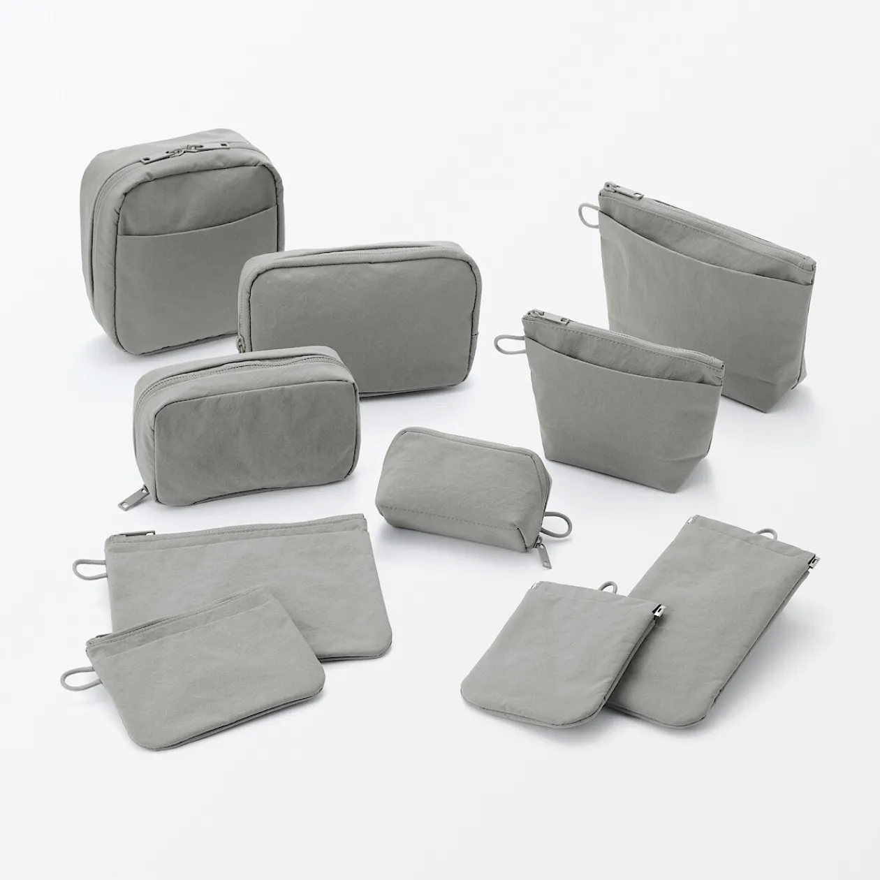 Vanitys Et Trousses De Maquillage|Pochettes De Voyage^Muji Pochette zippée en nylon texturé ‐ Moyenne