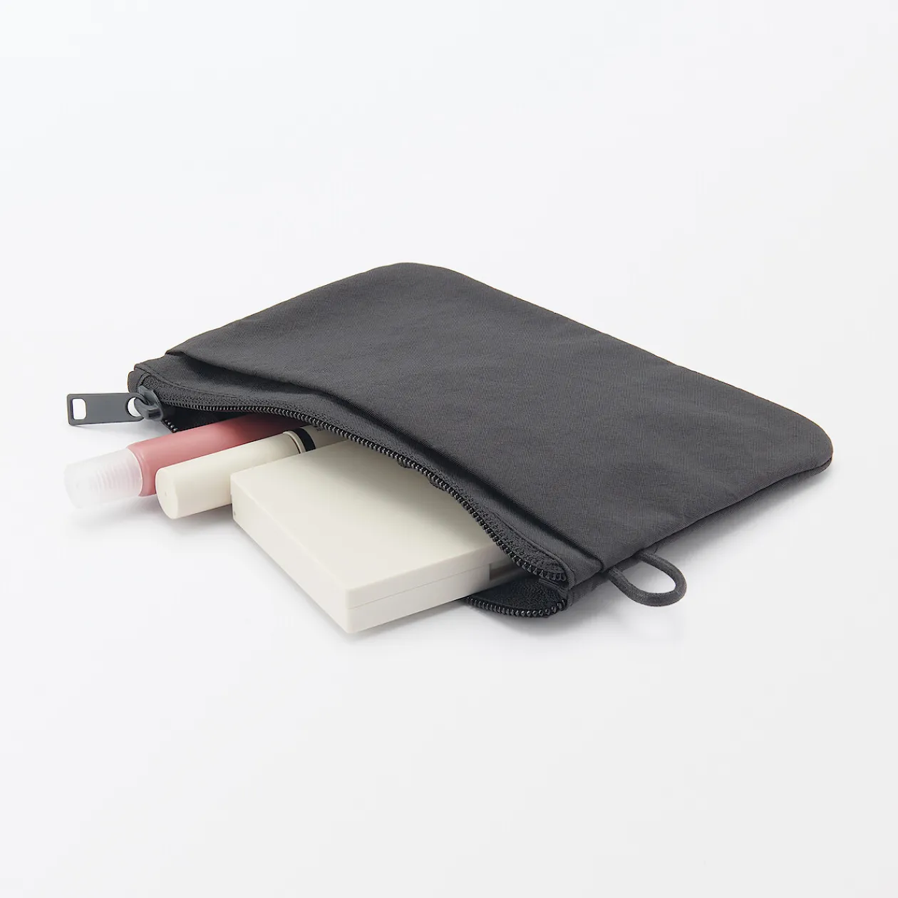 Vanitys Et Trousses De Maquillage|Pochettes De Voyage^Muji Pochette zippée en nylon texturé ‐ Moyenne