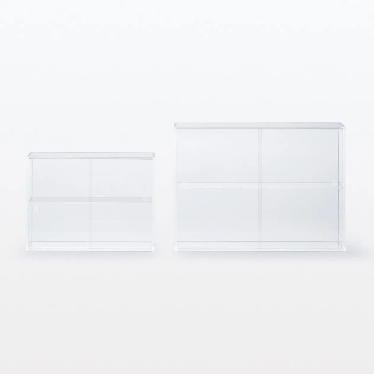 Rangements En Acrylique^Muji Présentoir en acrylique avec portes coulissantes L33.6X P8.4X H24.4cm