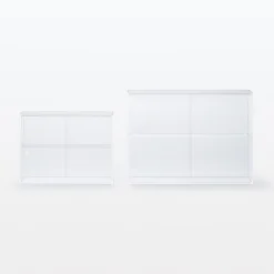 Rangements En Acrylique^Muji Présentoir en acrylique avec portes coulissantes L25.2X P8.4X H18.4cm