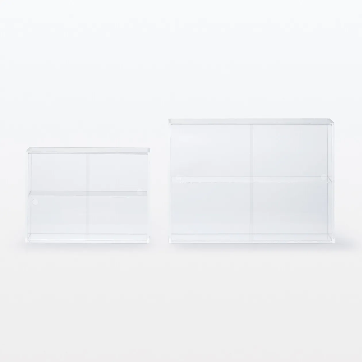 Rangements En Acrylique^Muji Présentoir en acrylique avec portes coulissantes L25.2X P8.4X H18.4cm