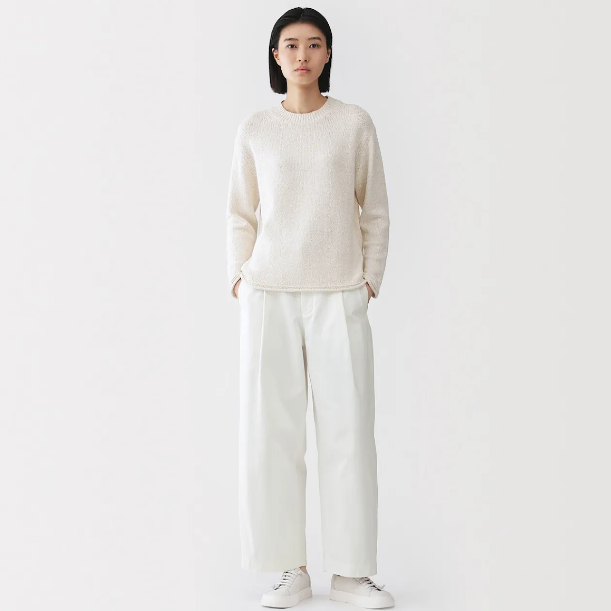 Pulls Et Cardigans^Muji Pull à col ras du cou bouclé en mélange de coton pour femme