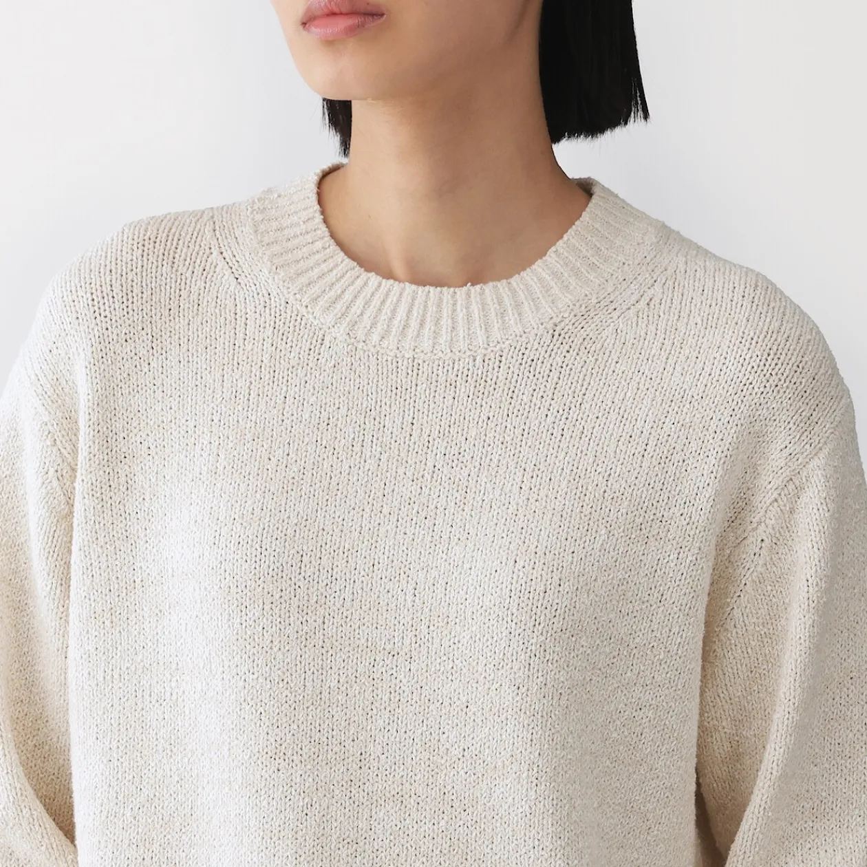 Pulls Et Cardigans^Muji Pull à col ras du cou bouclé en mélange de coton pour femme