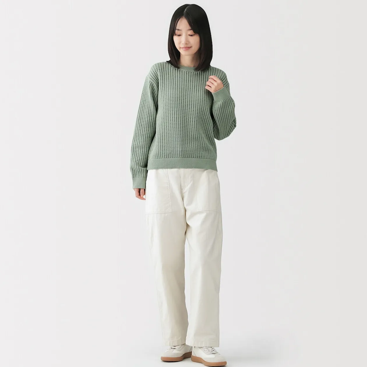 Pulls Et Cardigans|Pyjamas Et Vêtements D'Intérieur^Muji Pull à col ras du cou en tricot de coton mélangé pour femme
