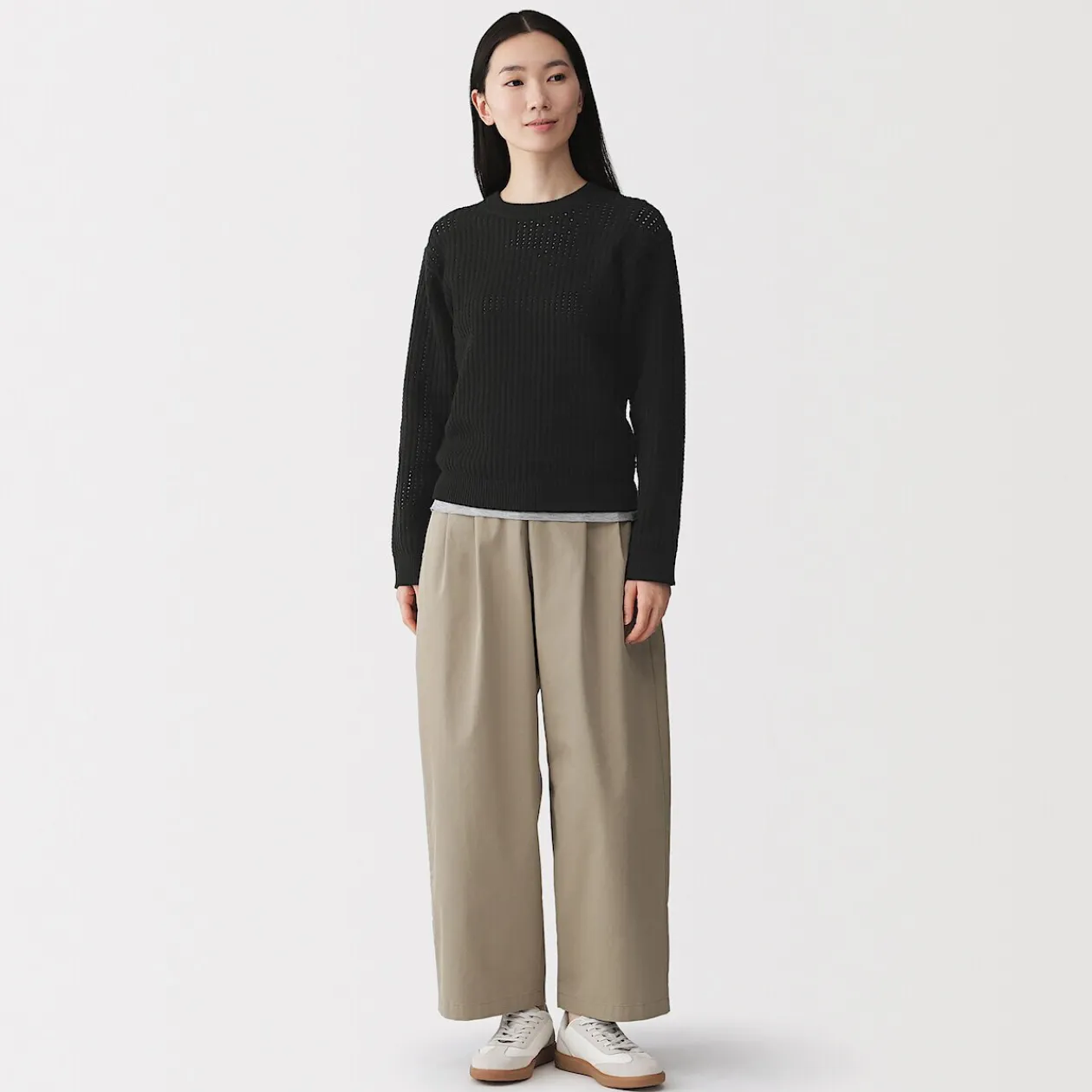 Pulls Et Cardigans|Pyjamas Et Vêtements D'Intérieur^Muji Pull à col ras du cou en tricot de coton mélangé pour femme