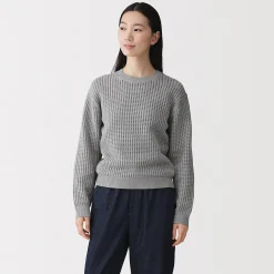 Pulls Et Cardigans|Pyjamas Et Vêtements D'Intérieur^Muji Pull à col ras du cou en tricot de coton mélangé pour femme