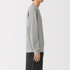 Pulls Et Cardigans|Hoodies Et Sweatshirts^Muji Pull à col ras du cou en tricot gaufré de coton mélangé pour homme