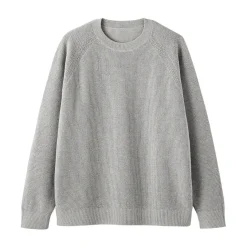 Pulls Et Cardigans|Hoodies Et Sweatshirts^Muji Pull à col ras du cou en tricot gaufré de coton mélangé pour homme